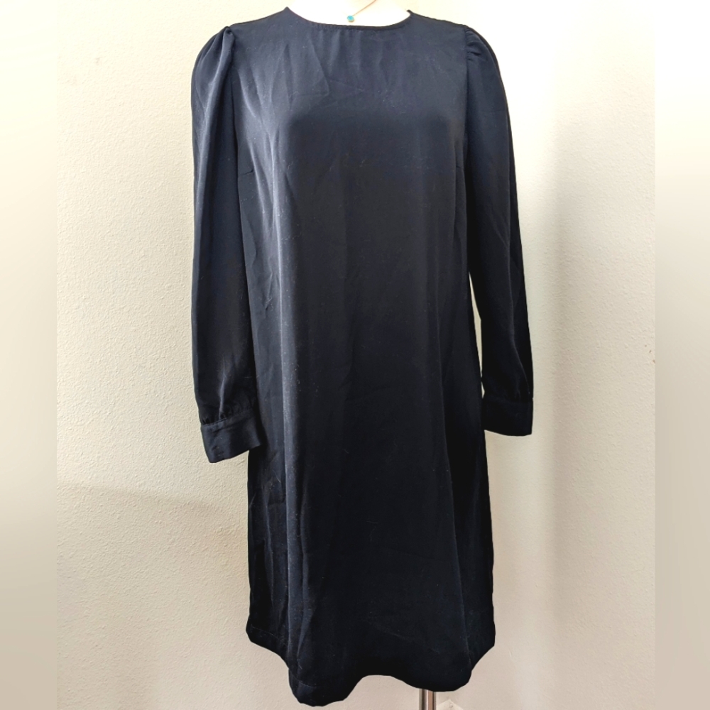 Black Long Sleeve Dress Button Closures Old Navy